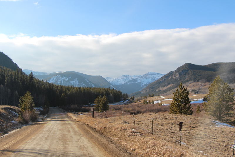 A county road in the Roosevelt National Forest not far from Rocky Mountain National Park